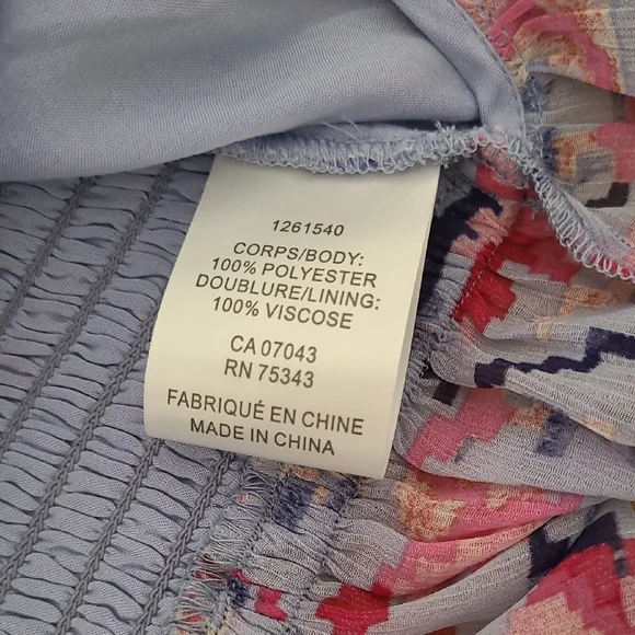 NWT HOUSE OF HARLOW 1960 Floral Blue Pink Cropped Long Sleeves Low Neck Top S - Picture 5 of 8